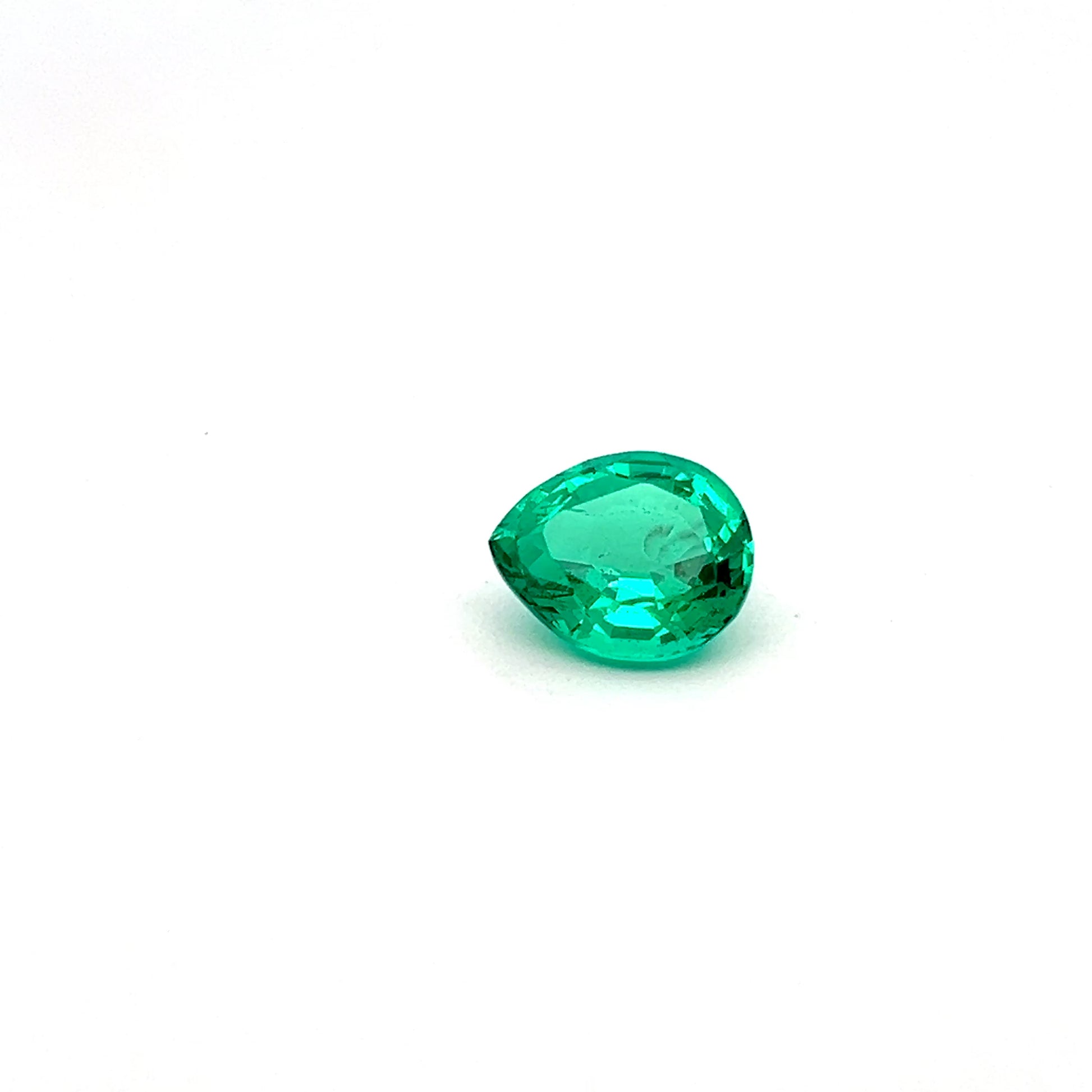 4.19 Carats Pear Lab Grown Green Emerald
