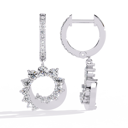 LGD Ear Studs Round Stone (1.00ct Pair ) In 14K Gold