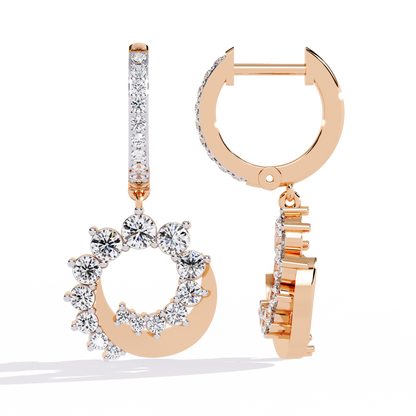 LGD Ear Studs Round Stone (1.00ct Pair ) In 14K Gold