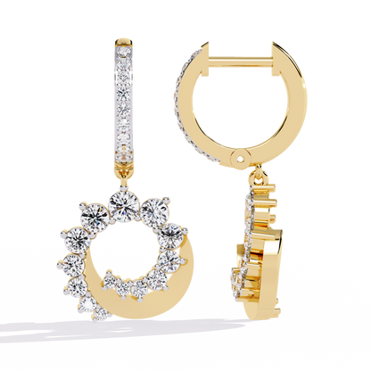 LGD Ear Studs Round Stone (1.00ct Pair ) In 14K Gold