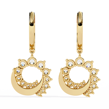 LGD Ear Studs Round Stone (1.00ct Pair ) In 14K Gold