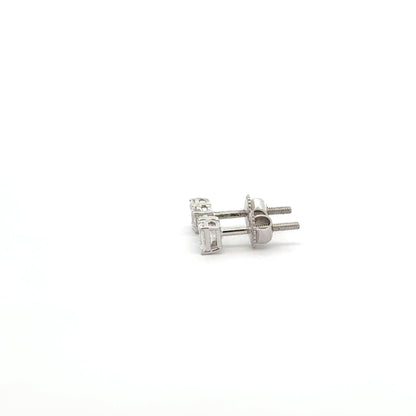 Two-Stone Lab-Grown Diamond Ear Studs | 14K Gold Emerald and Pear Cut Design