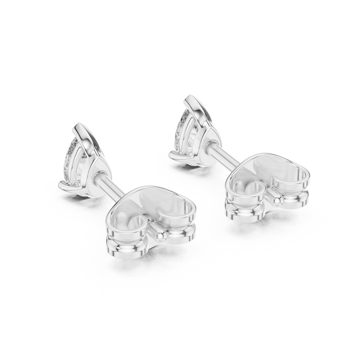 0.50 CT Minimal Pear Diamond Solitaire Earrings, White Gold