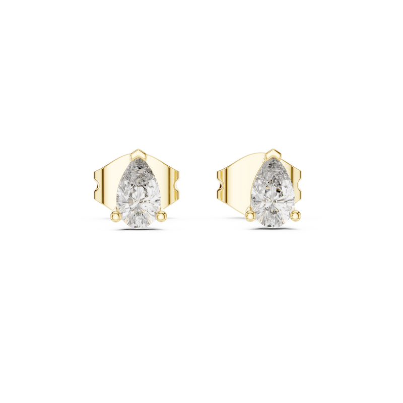 0.50 CT Minimal Pear Diamond Solitaire Earrings