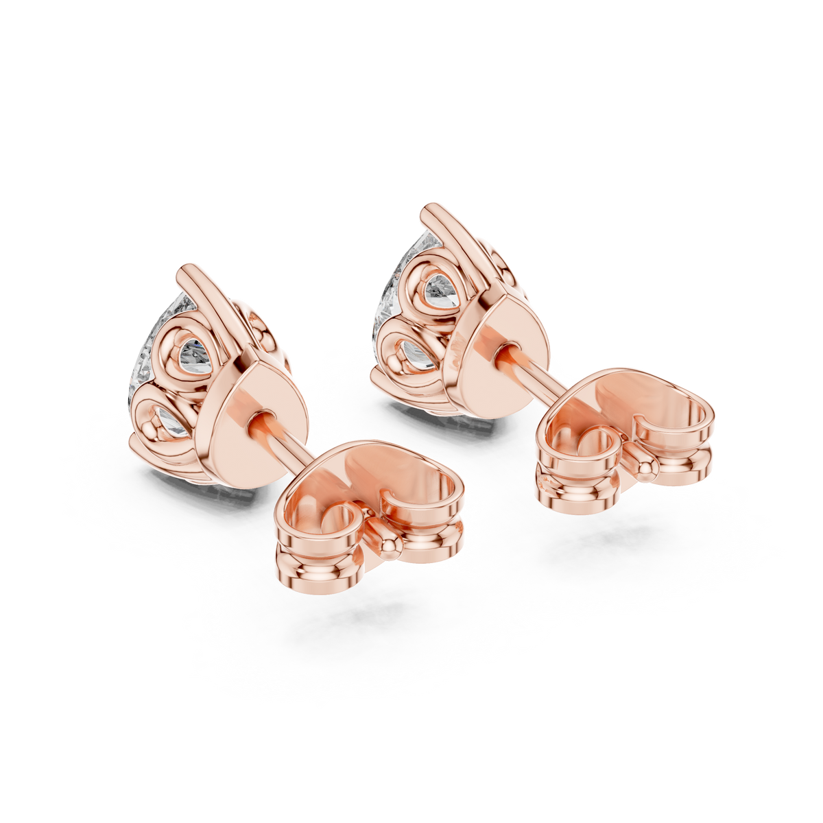 Elegant 0.80 CT Pear Cut Lab Grown Diamond Solitaire Stud Earrings, Rose Gold