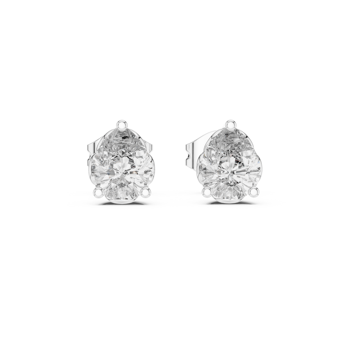Elegant 0.80 CT Pear Cut Lab Grown Diamond Solitaire Stud Earrings, White Gold