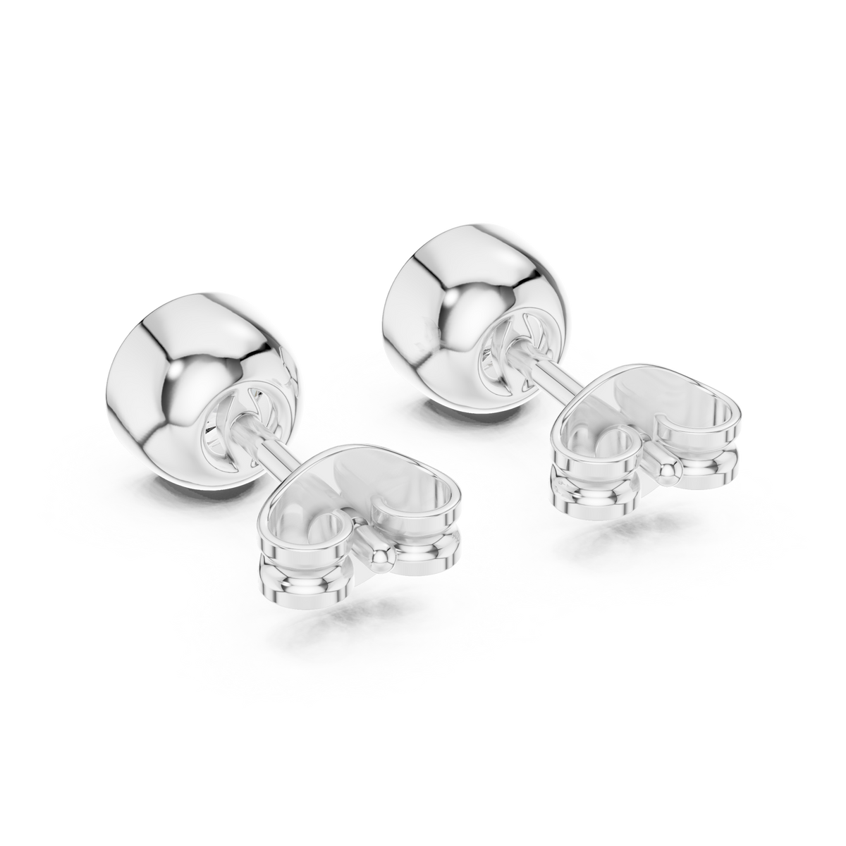 1.00 CT Round Lab Grown Diamond Bezel Stud Earrings, White Gold