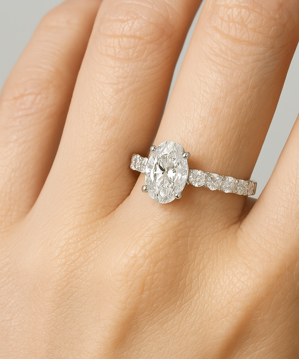  Lab Grown Oval Diamond Ring on hand