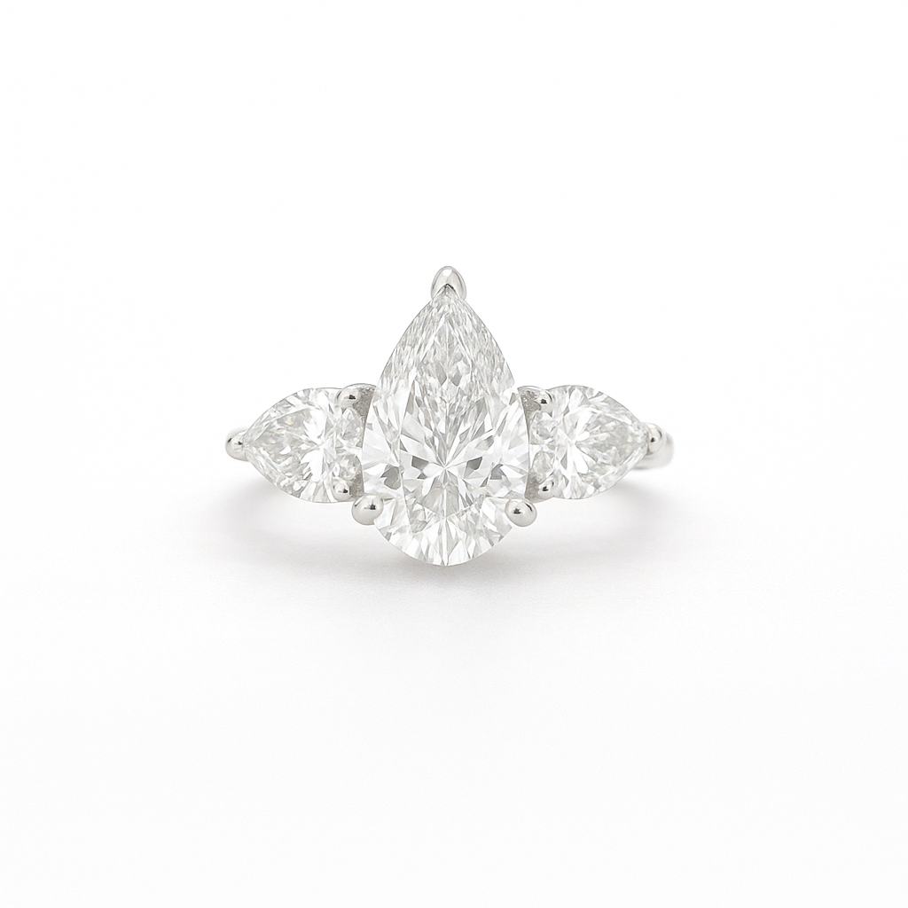 IGI Certified Lab Grown Pear Diamond Ring 