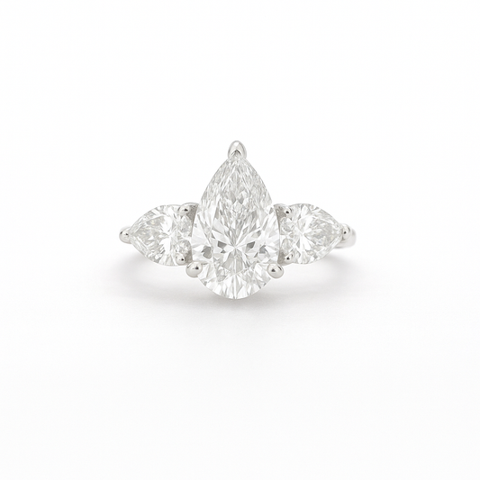 IGI Certified Lab Grown Pear Diamond Ring 