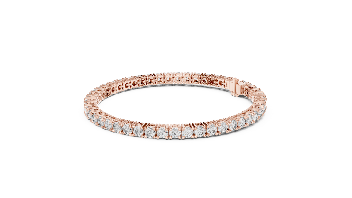 Round Lab Grown Diamond Tennis Bracelet, Rose Gold