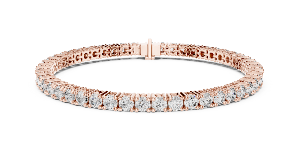 Round Lab Grown Diamond Tennis Bracelet, Rose Gold