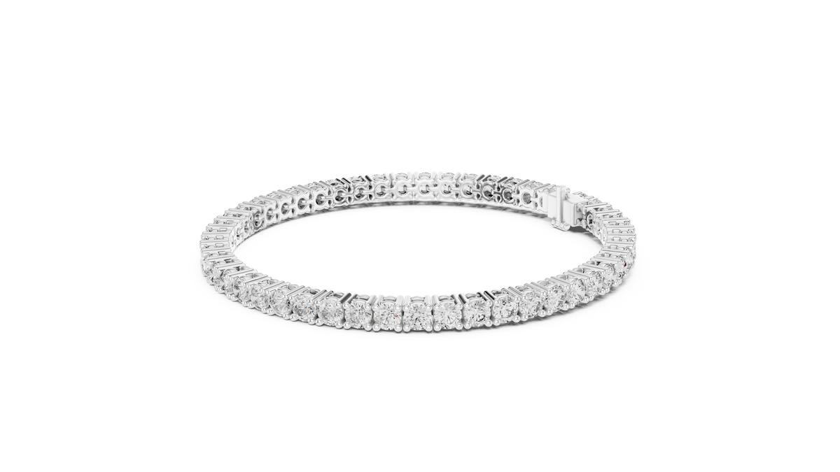 Round Lab Grown Diamond Tennis Bracelet, White Gold
