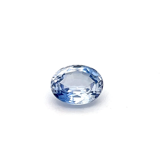 Lab Grown Light Blue Sapphire 5.16 Carat Oval