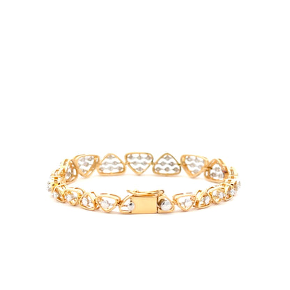 Modern Designer Lab Grown Diamond Bracelet in 14K Gold