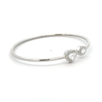 Heart & Oval Lab-Grown Diamond 14K Gold IGI Certified Cuff Bracelet