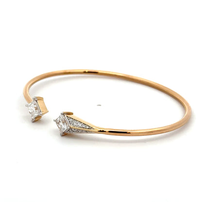 Lab-Grown Diamond Princess Cluster Bangle In 14k Gold IGI Certified