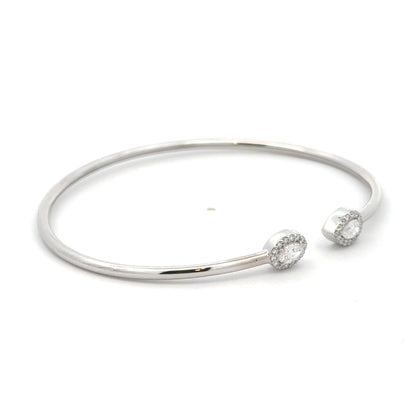 Pear & Oval Lab-Grown Diamond IGI Certified Cuff Bracelet In 14K White Gold