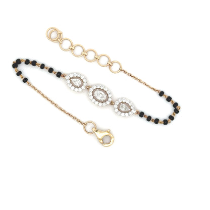 Pear Halo lab Diamond Mangalsutra Bracelet in in 14k Gold