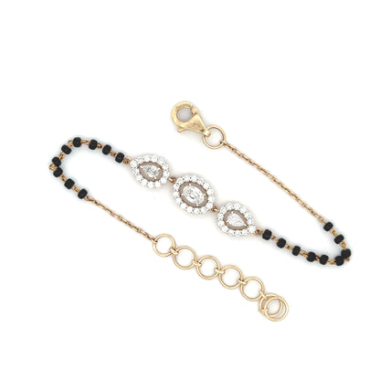 Pear Halo lab Diamond Mangalsutra Bracelet in in 14k Gold