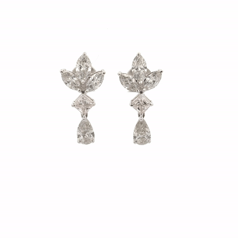 Pear, Princess & Marquise Lab-Grown Diamond Earrings In 14k Gold