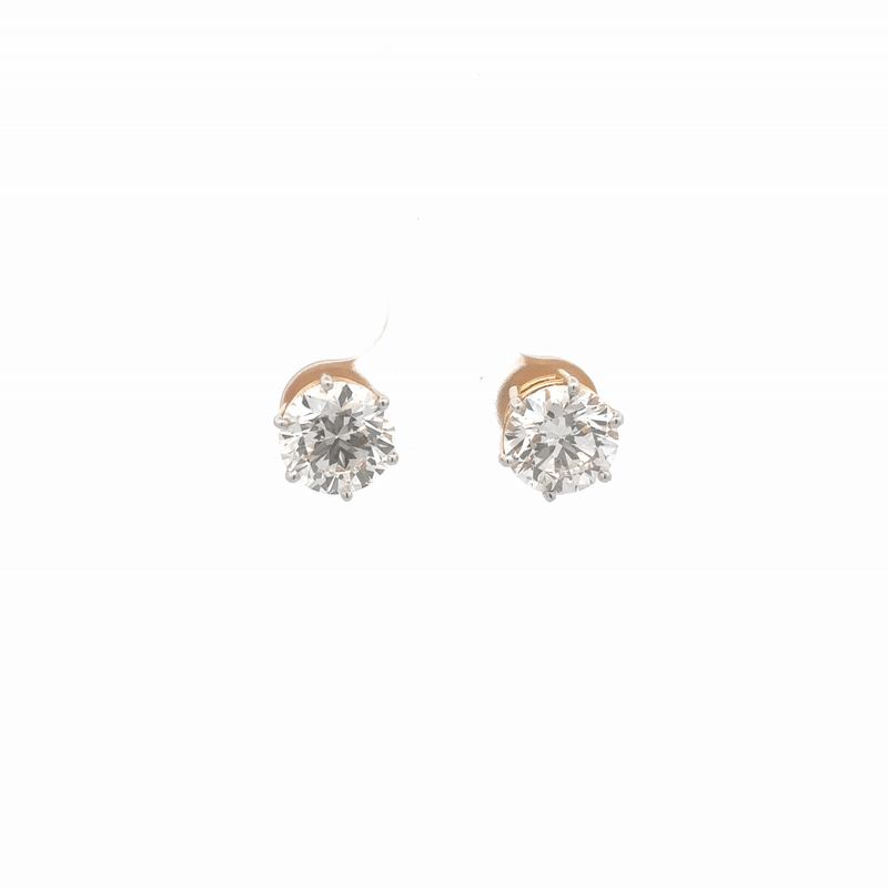 IGI Certified Brilliant Round Lab-Grown Diamond Stud Earrings In 14k Gold