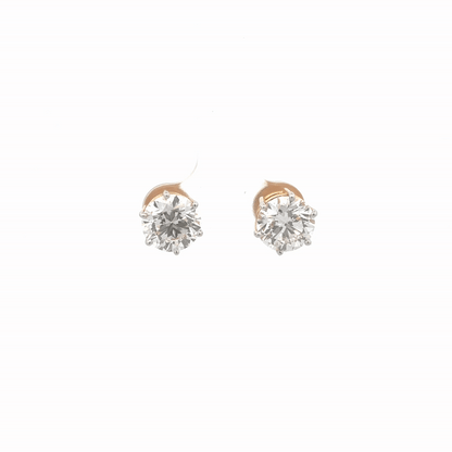 IGI Certified Brilliant Round Lab-Grown Diamond Stud Earrings In 14k Gold