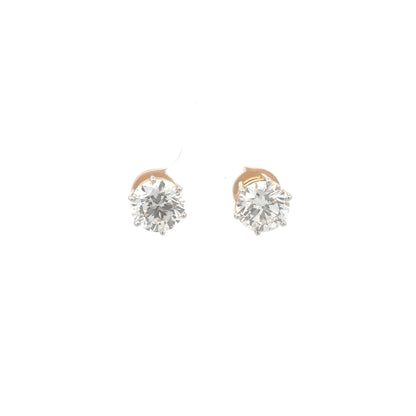 IGI Certified Brilliant Round Lab-Grown Diamond Stud Earrings In 14k Gold