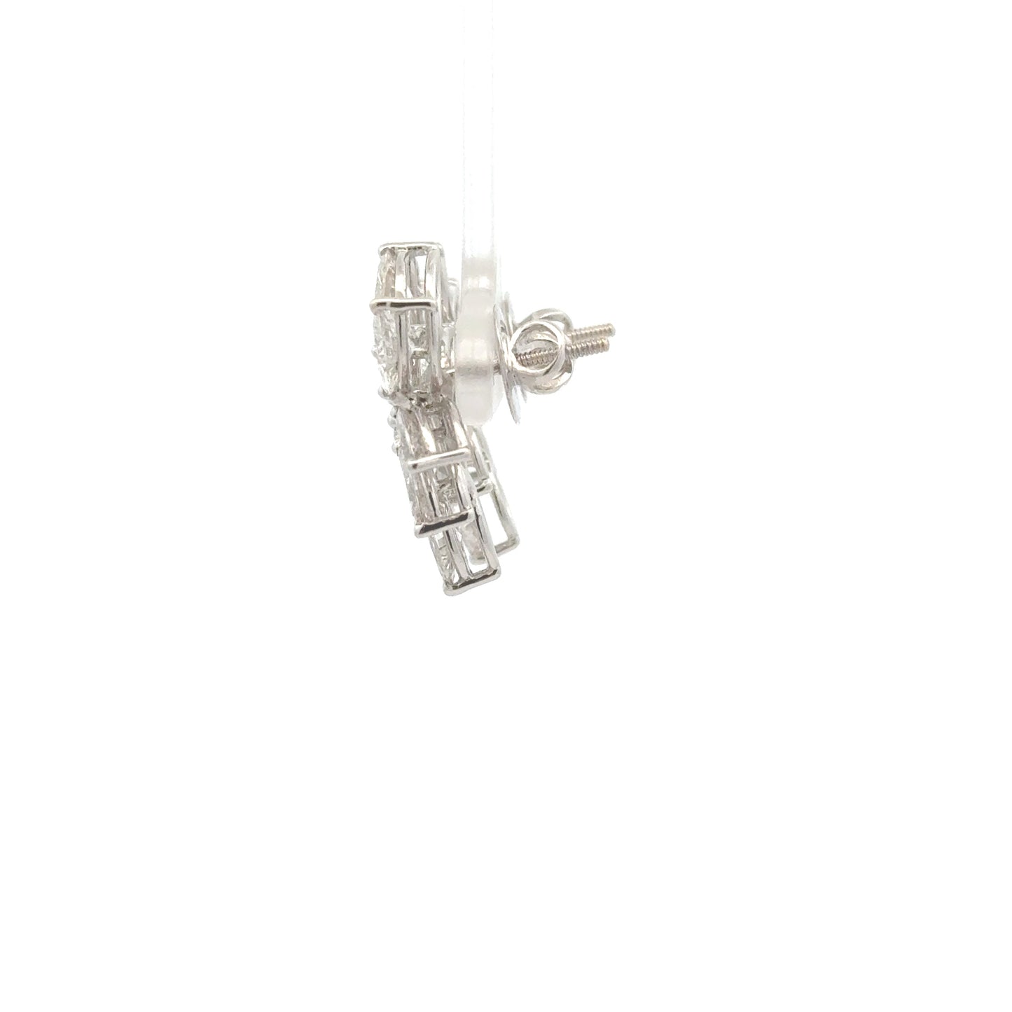 Marquise Lab-Grown Diamond Drop Earrings In 14k White Gold