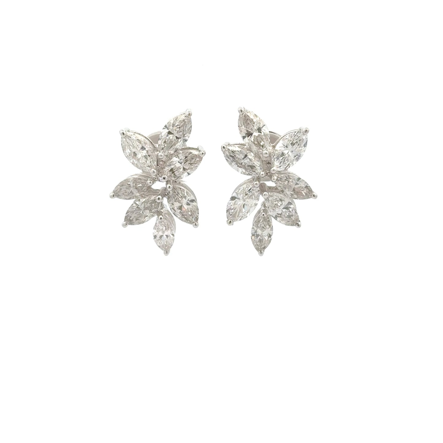 Marquise Lab-Grown Diamond Drop Earrings In 14k White Gold