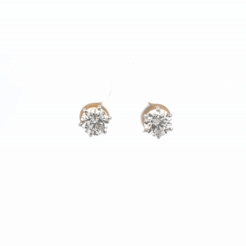 IGI Certified Lab Diamond Round Solitaire Studs in 14k Gold