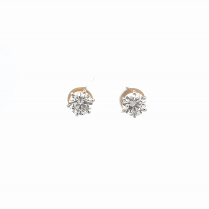 IGI Certified Lab Diamond Round Solitaire Studs in 14k Gold
