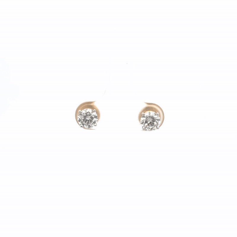 Classic Round Lab-Grown Diamond Stud Earrings in 14K Gold