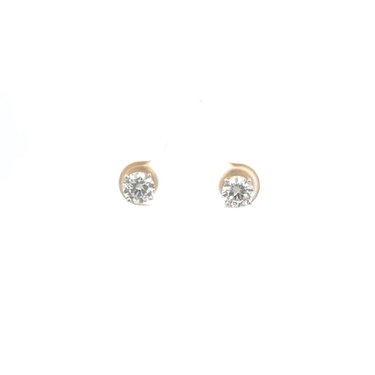 Classic Round Lab-Grown Diamond Stud Earrings in 14K Gold