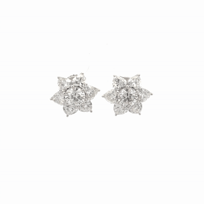 IGI Certified Heart & Round Lab-Grown Diamond Stud Earrings In 14k Gold