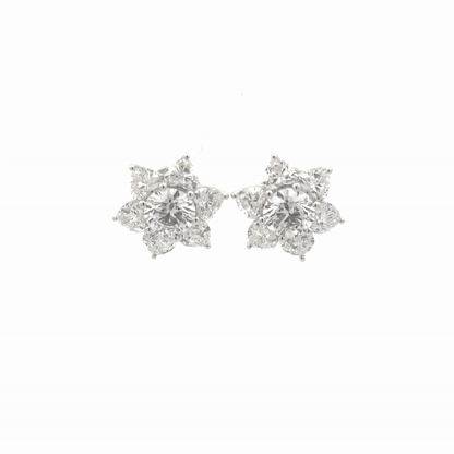 IGI Certified Heart & Round Lab-Grown Diamond Stud Earrings In 14k Gold