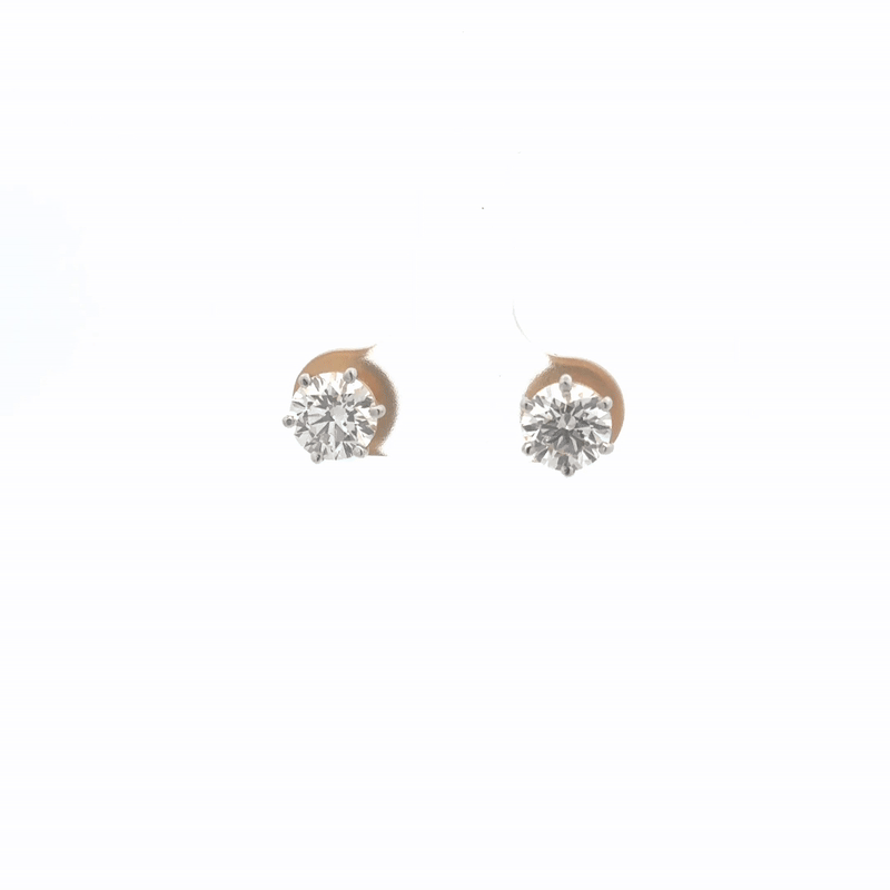 Certified Lab Diamond Solitaire Ear Studs – Round Cut