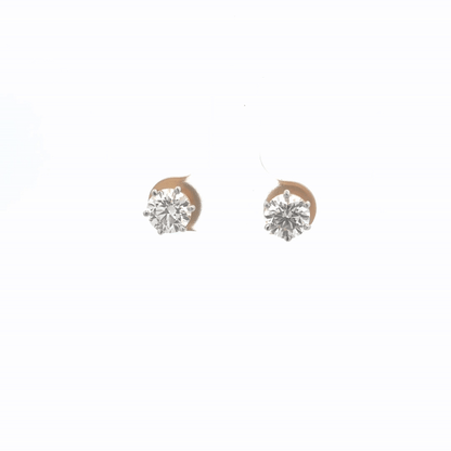 Certified Lab Diamond Solitaire Ear Studs – Round Cut