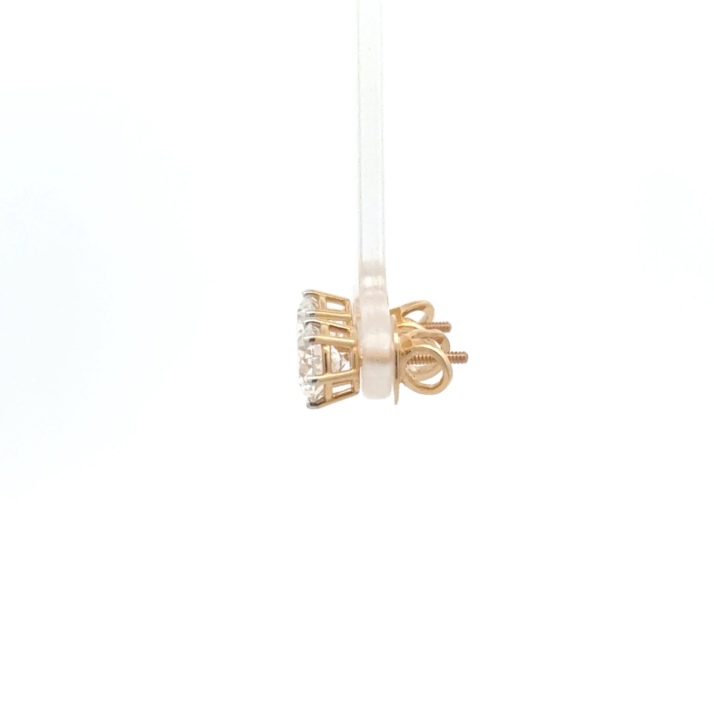 Solitaire Round Lab-Grown Diamond Stud Earrings In 14k Gold