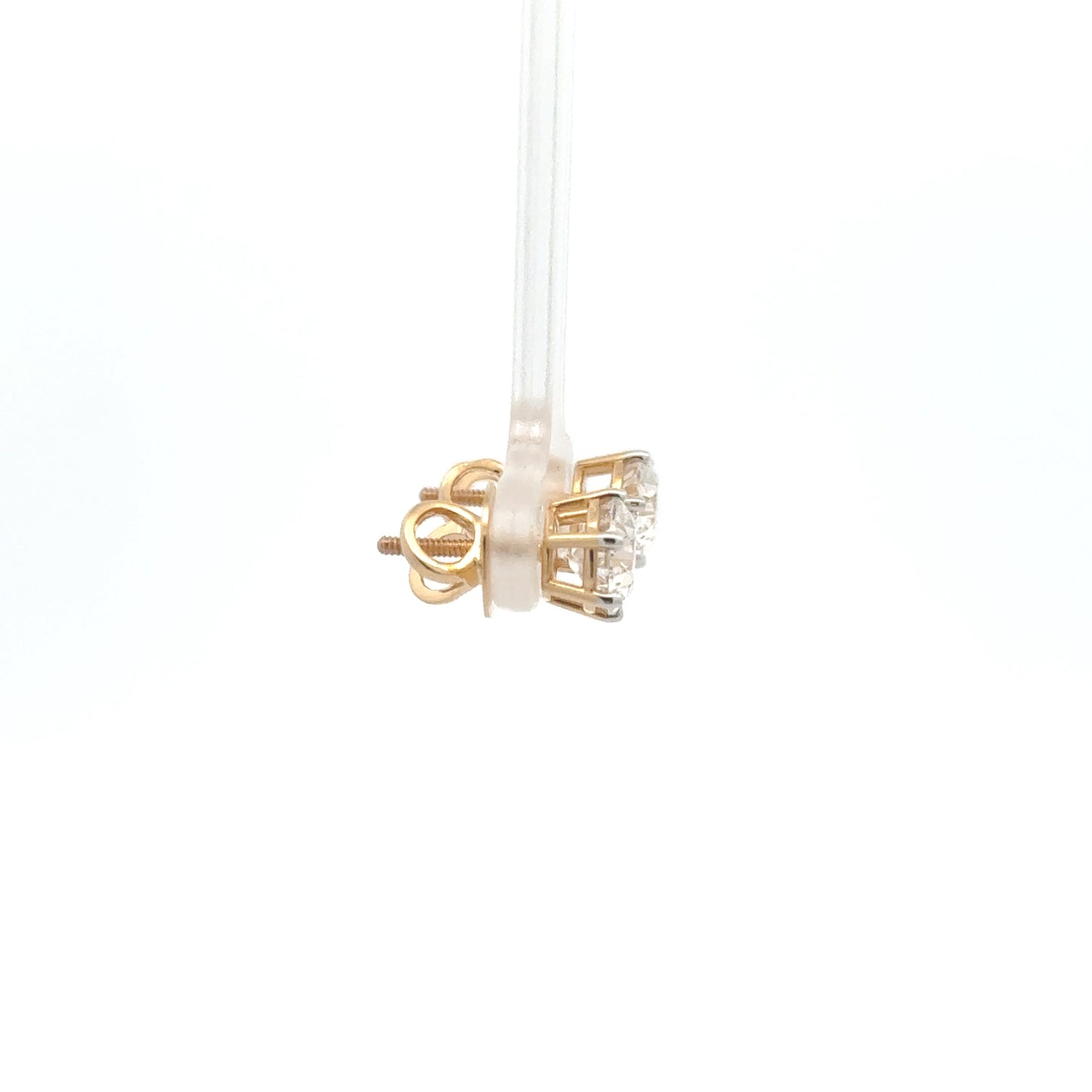 Solitaire Round Lab-Grown Diamond Stud Earrings In 14k Gold