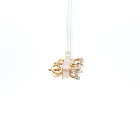 Solitaire Round Lab-Grown Diamond Stud Earrings In 14k Gold
