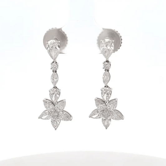 Elegant Drop Lab-Grown Diamond Ear Studs | 14K Gold Pear Shape Design