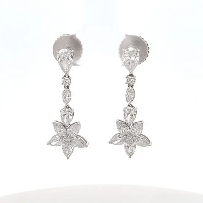 Elegant Drop Lab-Grown Diamond Ear Studs | 14K Gold Pear Shape Design