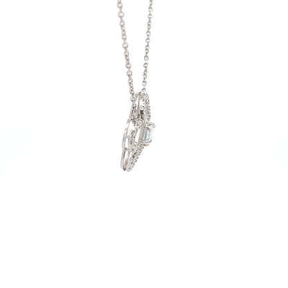 Clover Emerald Cut Lab-grown Diamond Pendant In 14k Gold