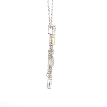 Yellow Raddiant Dangling Drop Pendant – Emerald & Pear Cut Lab Grown Diamonds