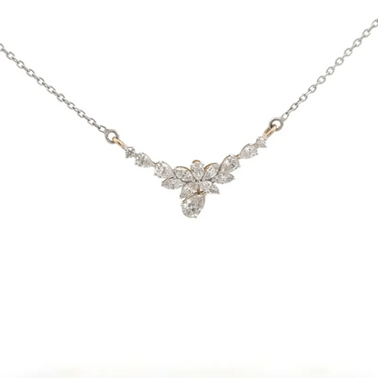 Delicate Pear & Marquise Lab Grown Diamond Necklace In 14k Gold