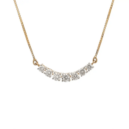 Classic 7 Round Lab Diamond Pendant  Necklace In 14k Gold