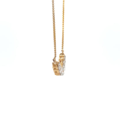 Classic 7 Round Lab Diamond Pendant  Necklace In 14k Gold