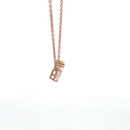 Emerald And Pear  Lab-Grown Diamond Pendant In 14k Gold
