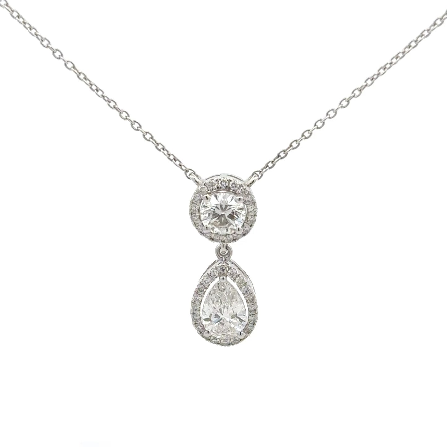IGI Certified Eternal Love Lab-Grown Diamond Pendant with Pear & Round Cut